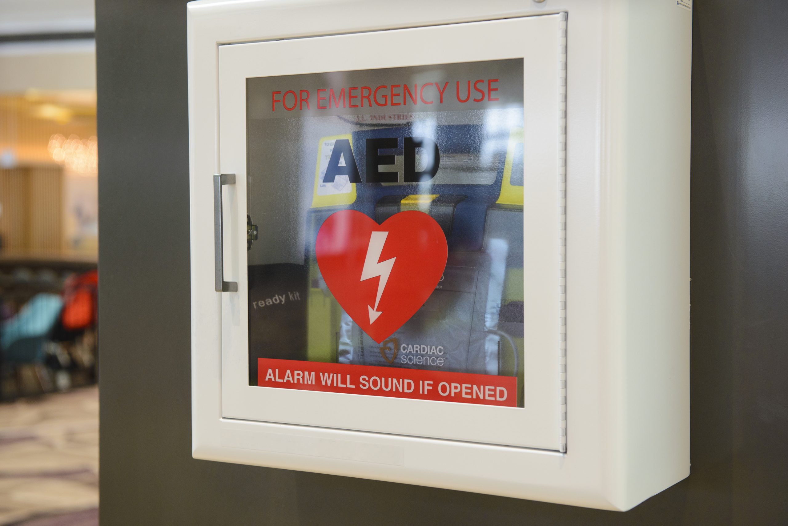 Automated External Defibrillator(AED) on the wall